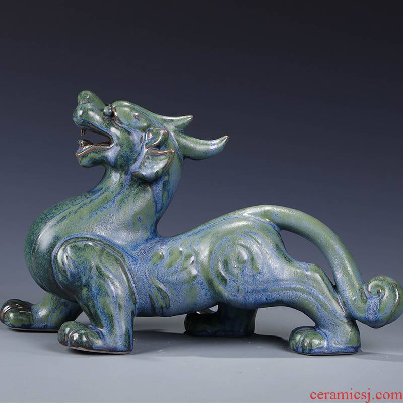 Jingdezhen ceramics imitation bronze, the mythical wild animal furnishing articles archaize sitting room office of new Chinese style porch decoration