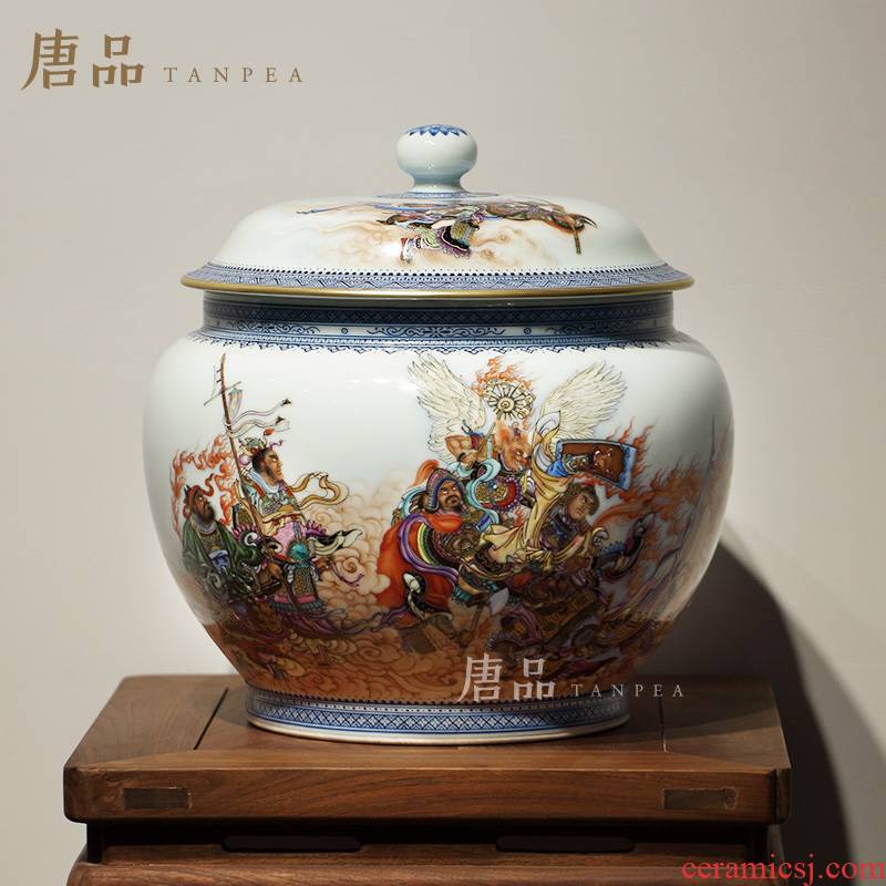 Tang Pin fine decoration can of jingdezhen ceramic big heaven tea Chinese style furnishing articles of journey to the Monkey King