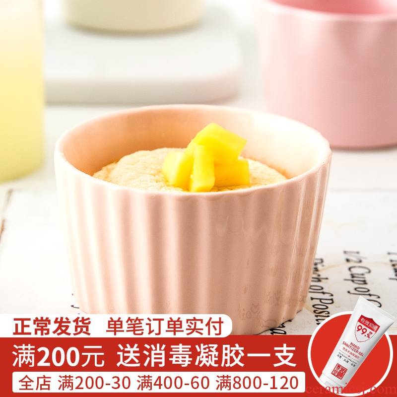 Jian Lin creative Japanese ceramic bowl souffle cake mould home baking tools shu she roasted bowl and jade
