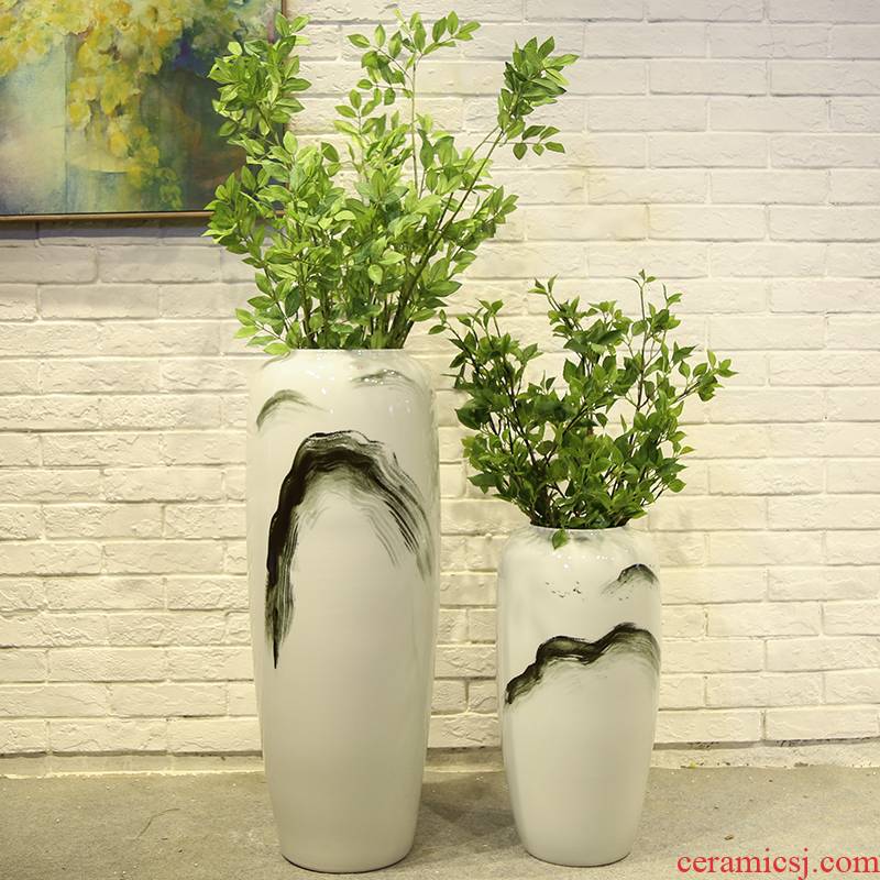 The New Chinese jingdezhen ceramic vase landing place, arranging flowers decorate the sitting room stores to dry flower simulation floral arrangements