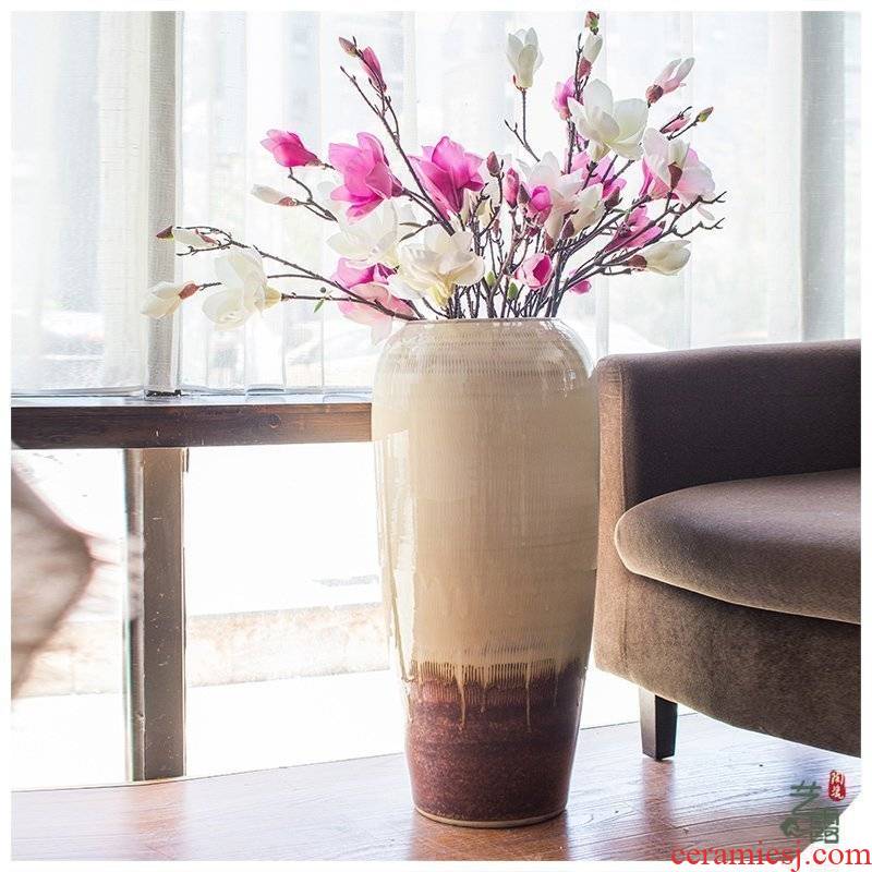 Jingdezhen ceramics up with color glaze vase of large modern European sitting room hotel villa flower arranging furnishing articles