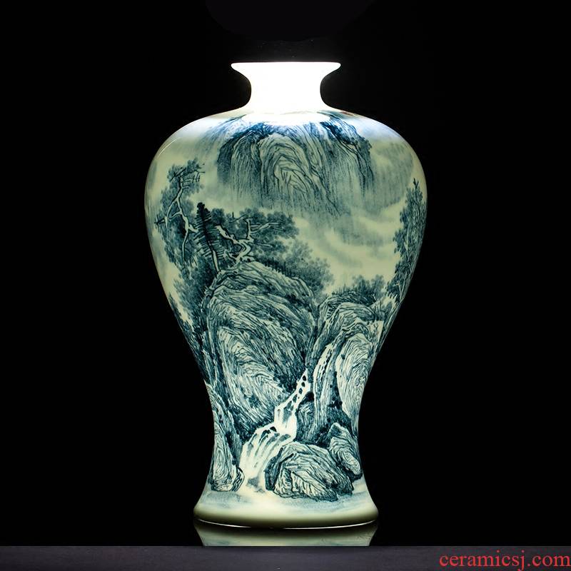 Jingdezhen ceramics hand - made scenery of blue and white porcelain vase archaize sitting room ark adornment of Chinese style household furnishing articles