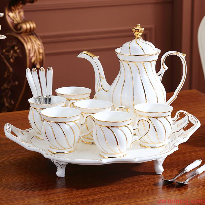 Light key-2 luxury European - style household English afternoon tea set tea keller ceramic coffee cup teapot set a wedding gift