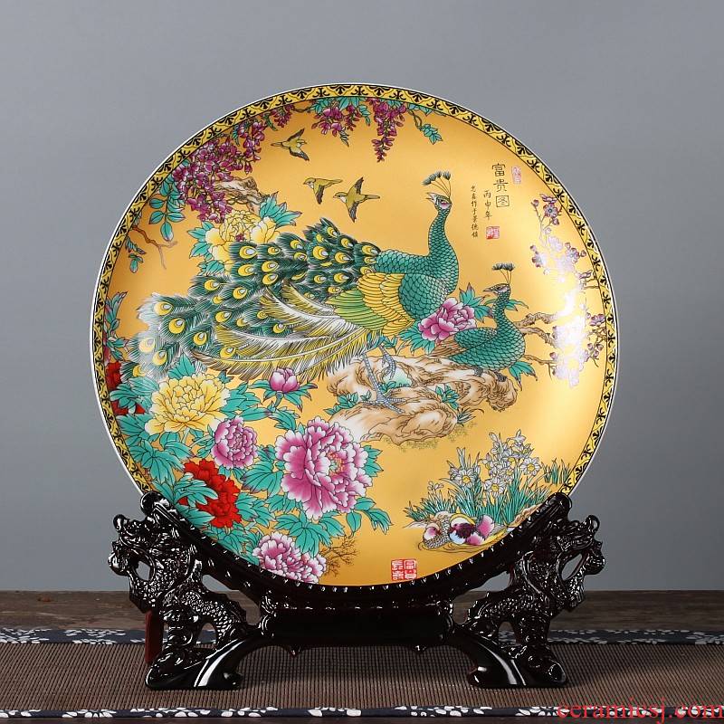 Hang dish of jingdezhen ceramics decoration plate setting wall sat dish dish of modern Chinese style sitting room adornment is placed