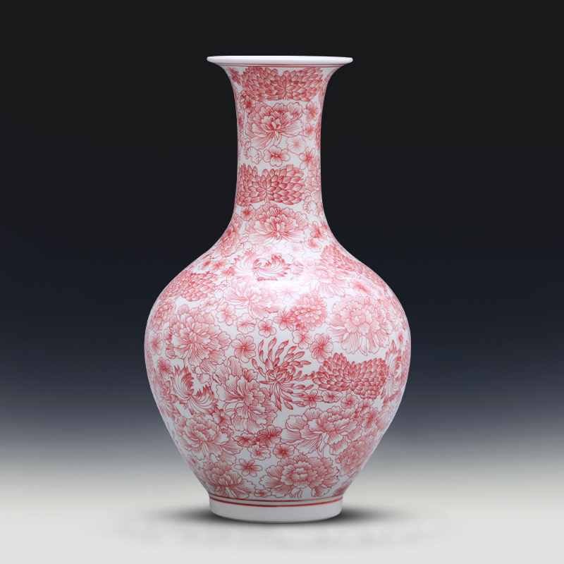 Jingdezhen ceramic vase furnishing articles of new Chinese style household act the role ofing is tasted sitting room flower arrangement craft porcelain porcelain arts and crafts