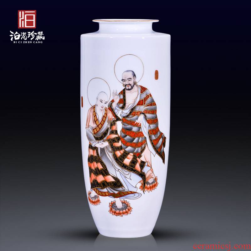 Jingdezhen ceramics color ink trace gold Buddha is a decorative vase rich ancient frame of new Chinese style household furnishing articles sitting room collection