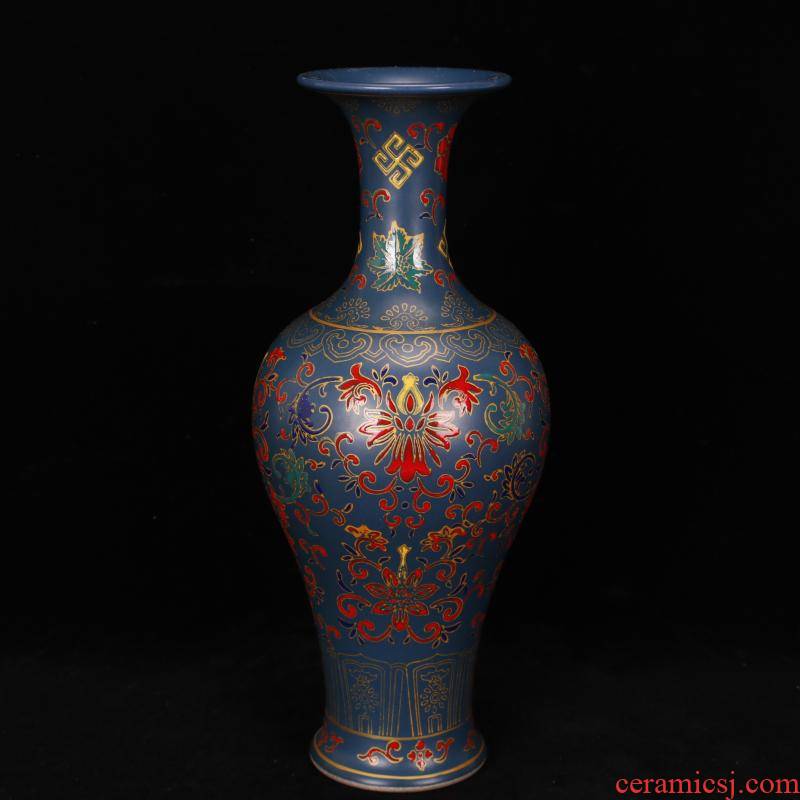 Yongzheng of jingdezhen copy antique vintage boutique colored enamel vase Chinese style classical wind home sitting room ark, furnishing articles