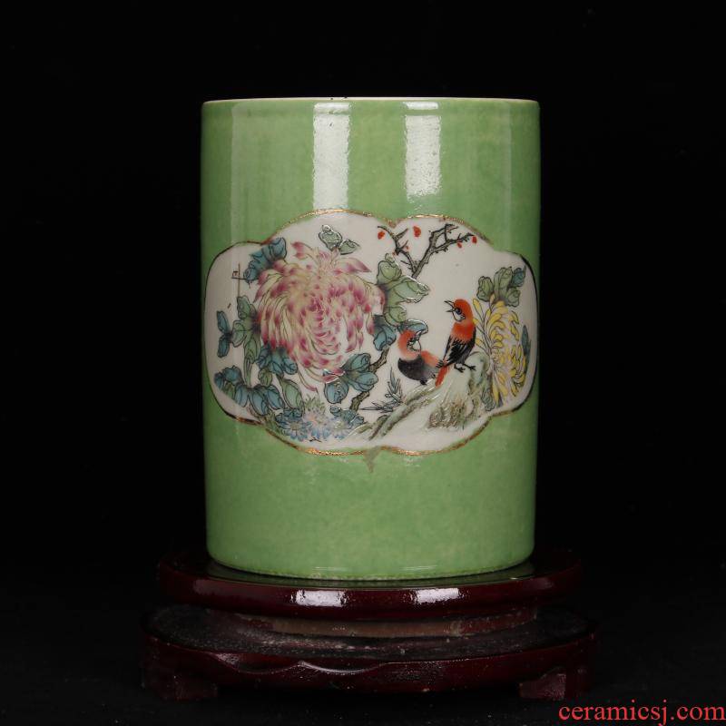 Jingdezhen imitation of the republic of China in RenTang pen container Chinese style household decoration as antique antique four desk furnishing articles