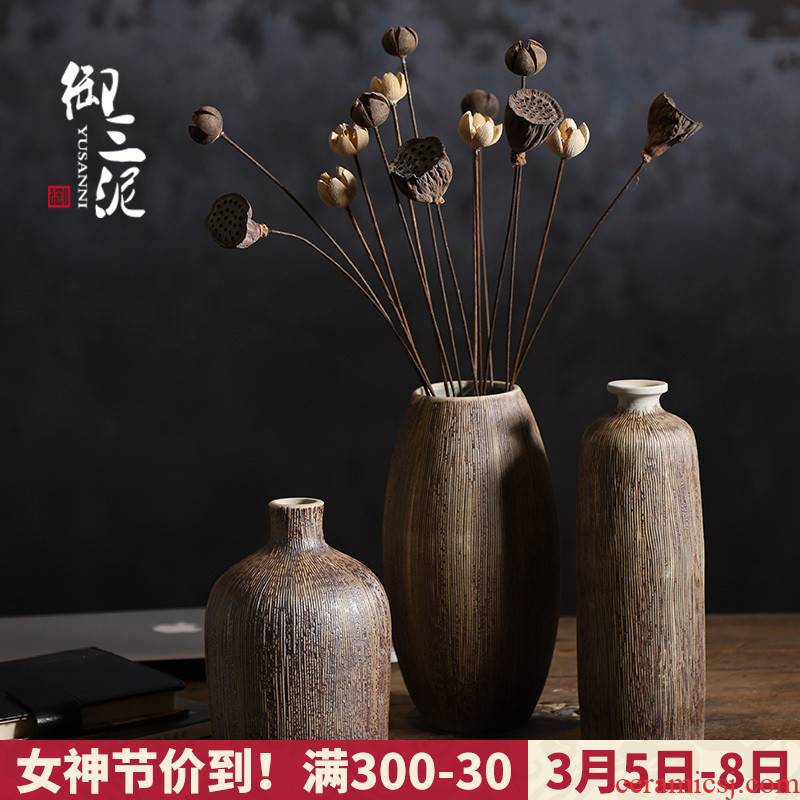 Ceramic flower implement Nordic ins floret bottle dry flower arranging flowers adornment desktop furnishing articles contracted sitting room of Chinese style of TV ark