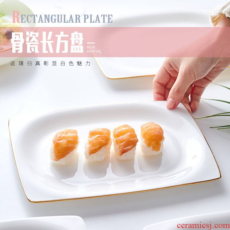 Ipads China western - style sushi rectangle plate steak ceramic plate plate plate plate of Japanese fish dish plate of household utensils