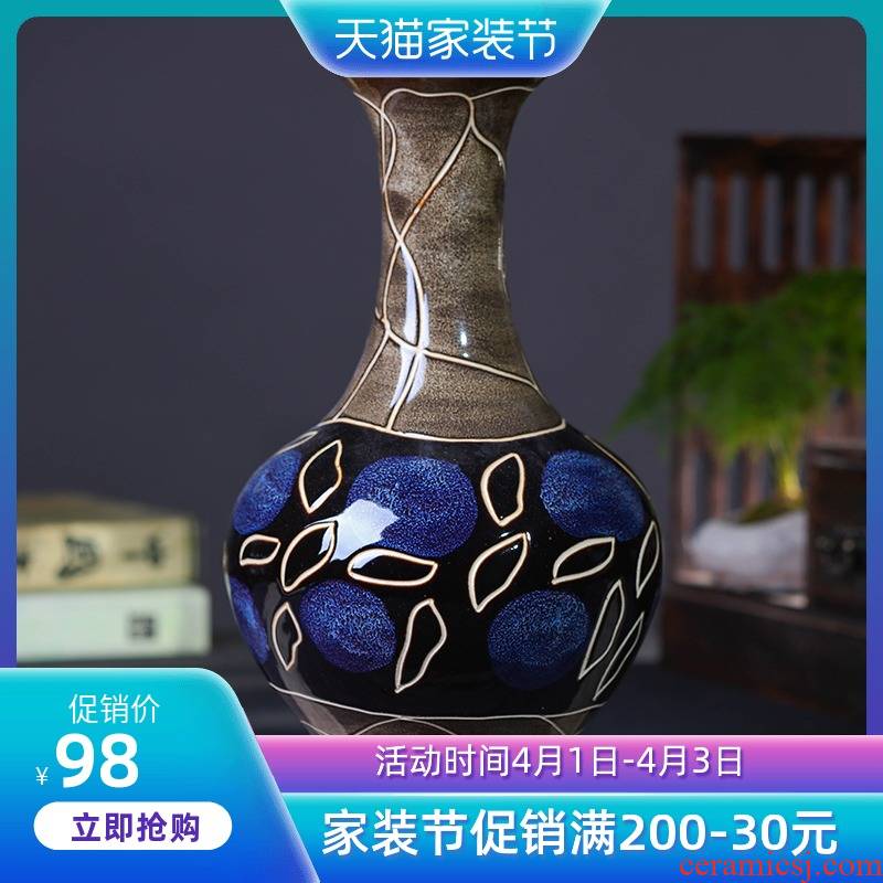 Jingdezhen ceramic European vase in the sitting room is I and contracted large dried flower vases, modern furnishing articles pottery vase