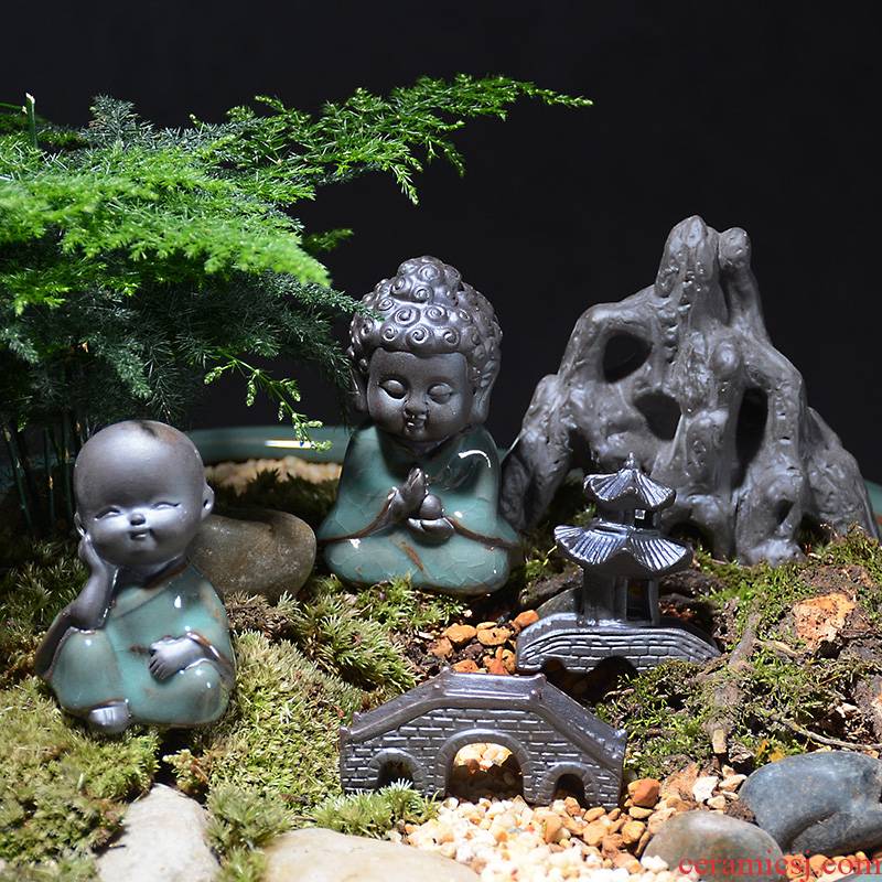 Elder brother up take spoil flowerpot desktop zen mini furnishing articles ceramic micro monk landscape bonsai deserve to act the role of decoration