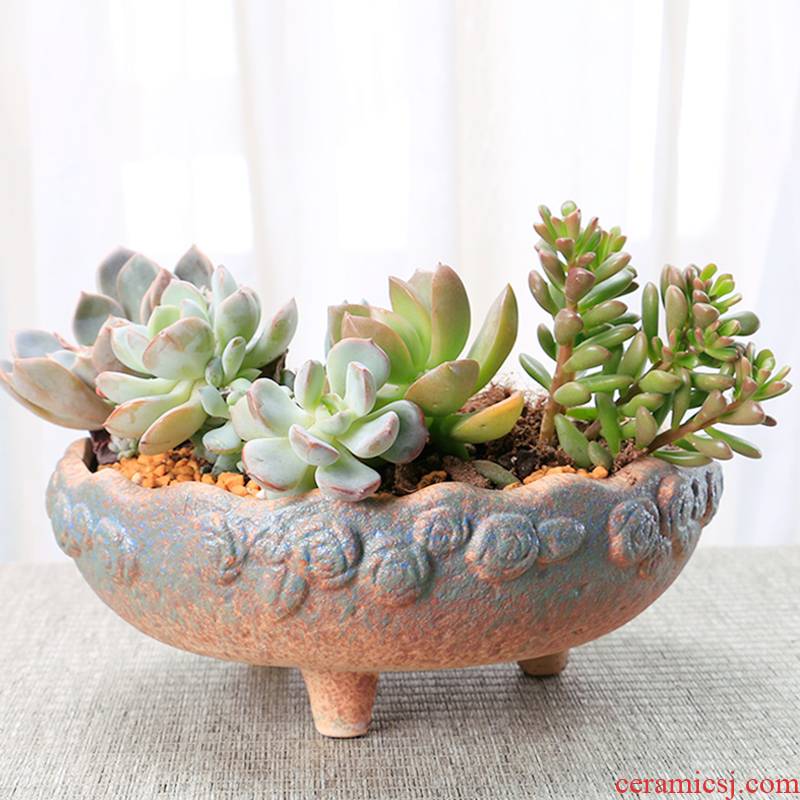Large caliber meaty plant platter combination of creative move coarse pottery flowerpot more meat ceramic dedicated special offer a clearance