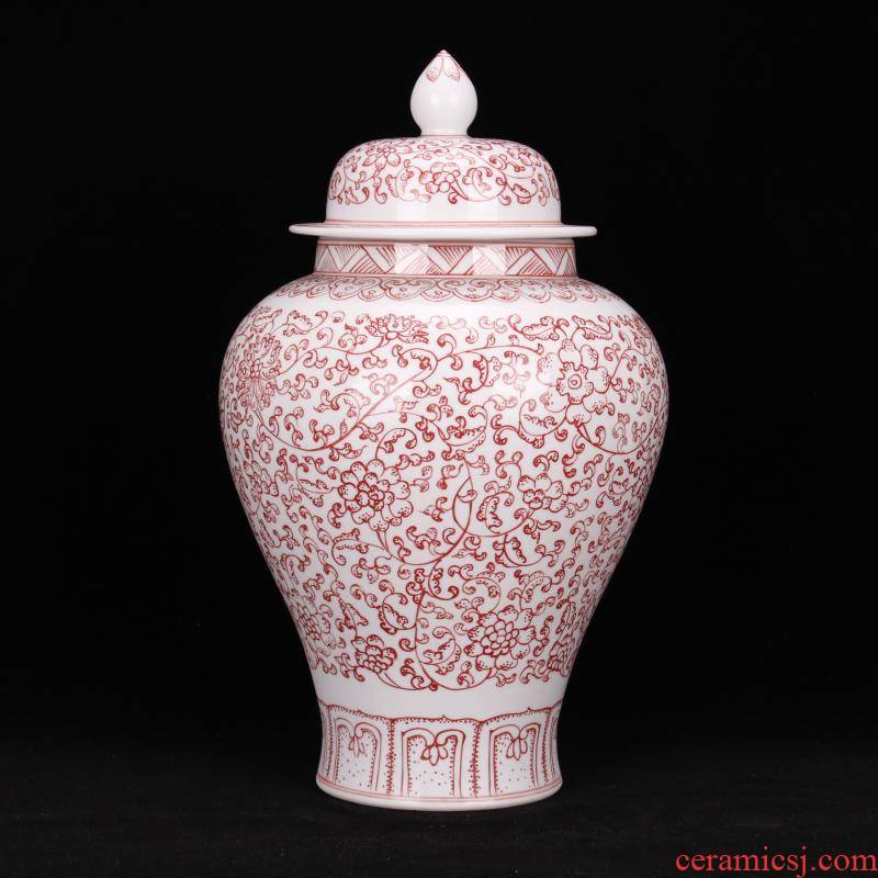 Jingdezhen blue and white youligong imitation the qing qianlong pure hand - made vases, new Chinese style living room furniture decorative vase furnishing articles
