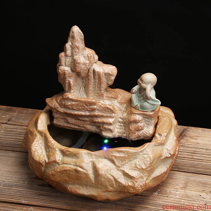 The young monk tea pet furnishing articles Chinese creative ceramics water feng shui plutus office furnishing articles sitting room aquarium decoration