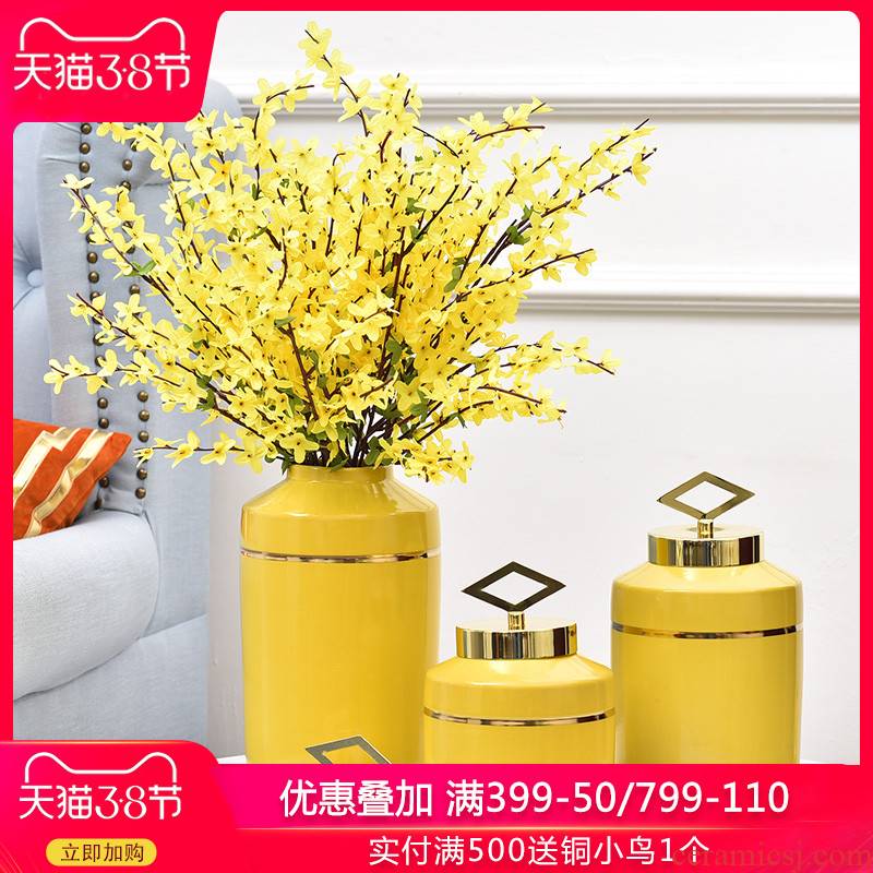 Light key-2 luxury ceramic vase TV ark, wine home furnishing articles, the sitting room porch decoration flower arrangement