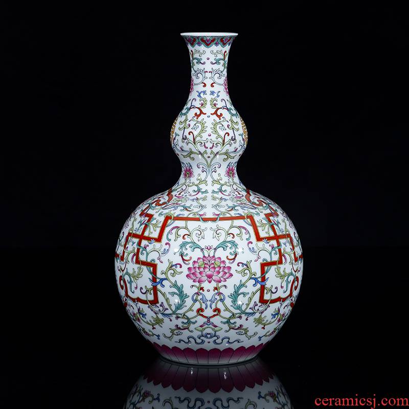 Jia lage jingdezhen porcelain YangShiQi the qing qianlong palace ceramics and name Wan Shoulian gourd bottle