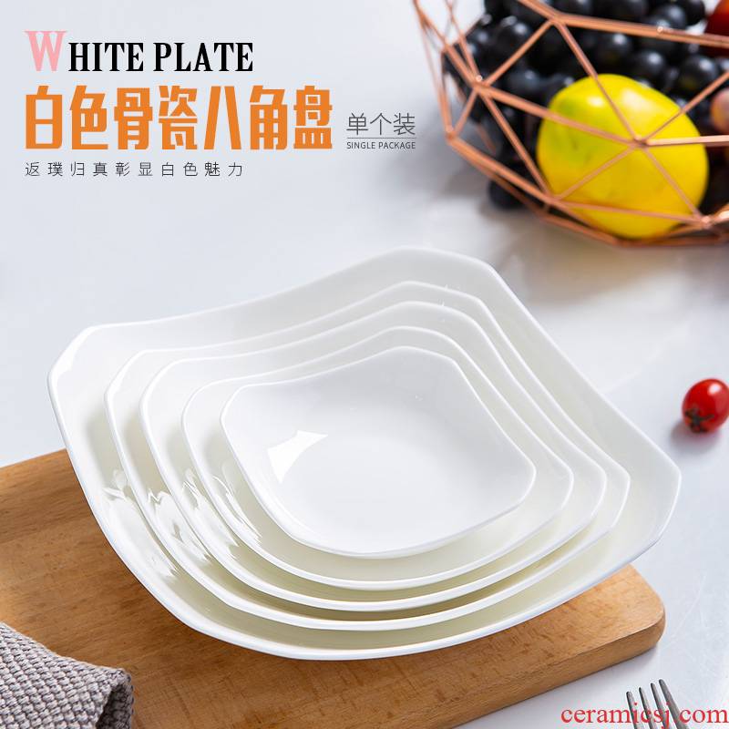 Jingdezhen ceramic dish dish dish creative Chinese style white household ipads porcelain tableware anise deep soup plate plate plate