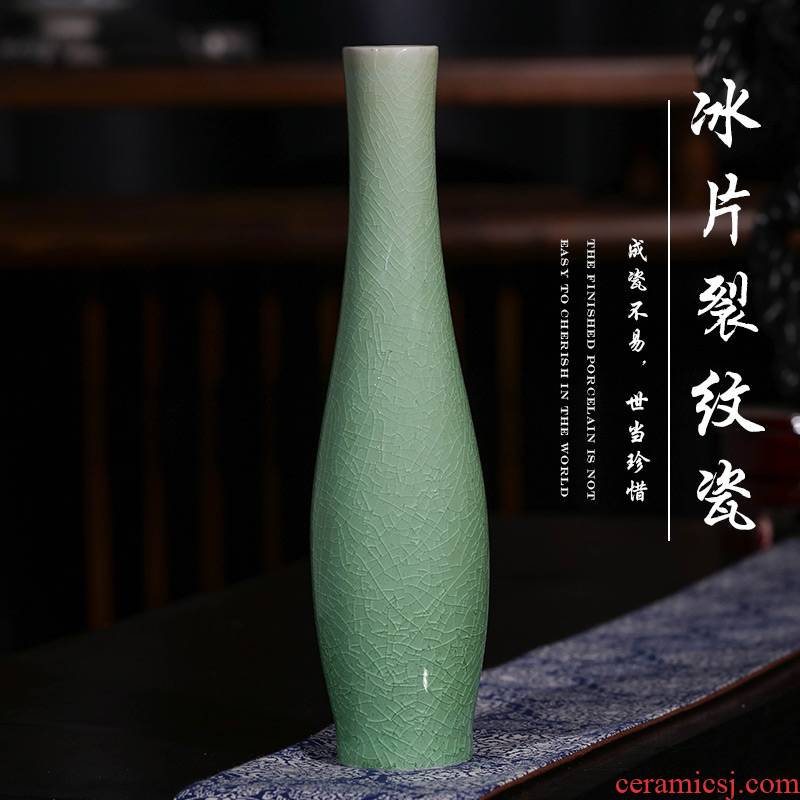 Archaize crack of jingdezhen ceramics glaze jade goddess of mercy bottle net bottles of large vases, flower arrangement, Chinese style living room furnishing articles