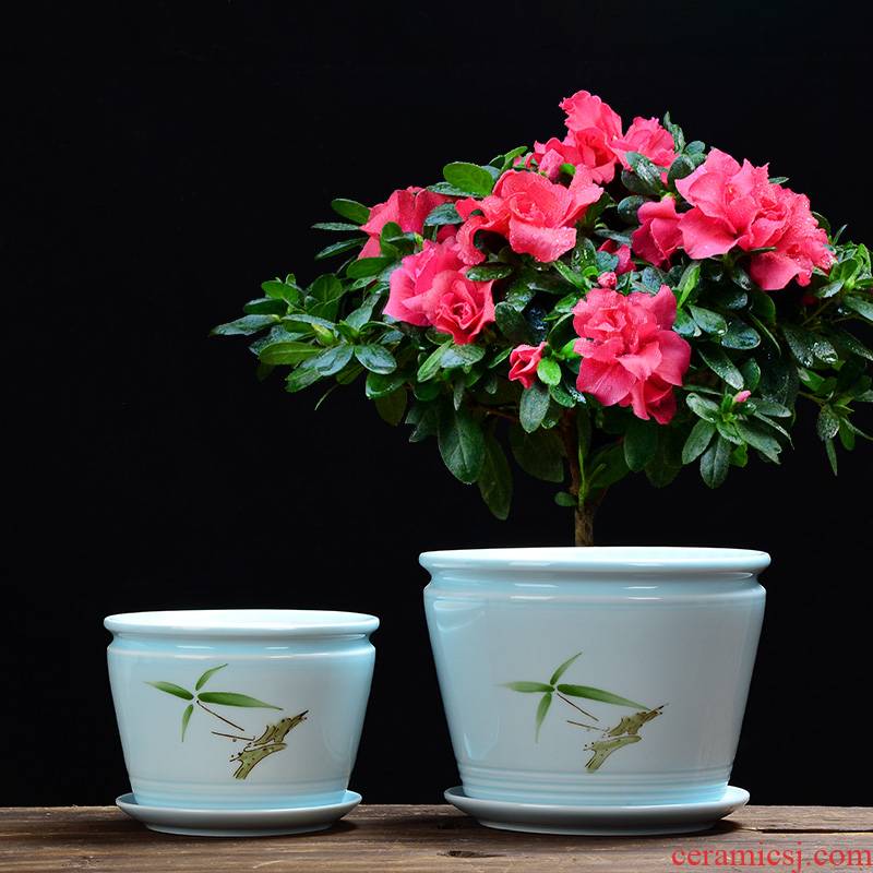 YOU flowerpot ceramic wholesale and large round tray with indoor contracted more than other meat meat plant POTS of meat flowerpot