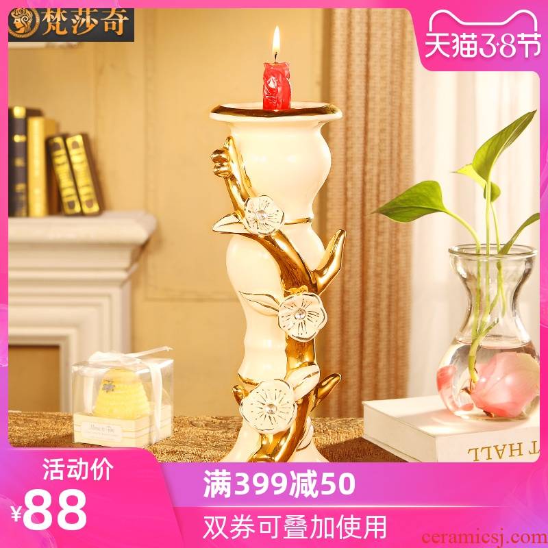 Vatican Sally 's restoring ancient ways continental candlestick ceramic furnishing articles of key-2 luxury living room home decoration show decorations
