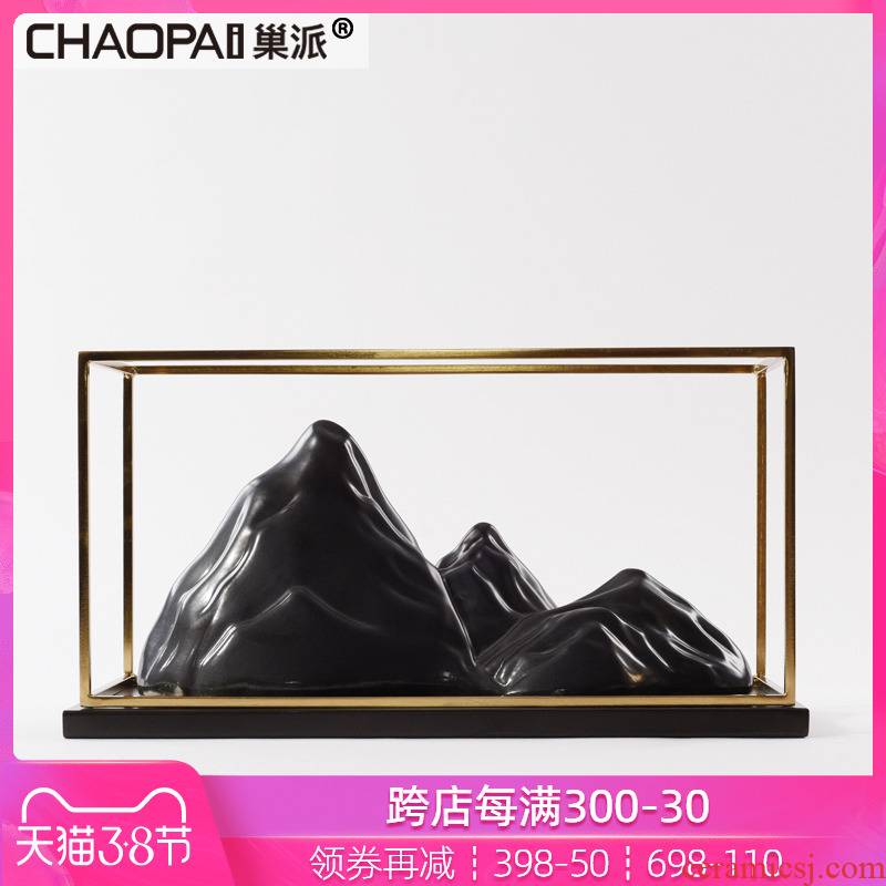 New Chinese style ceramic rockery soft light luxuries furniture shop accessories sales office hall reception process of the big furnishing articles