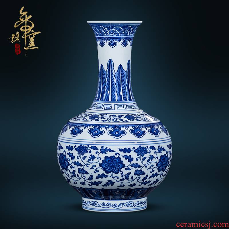 Jingdezhen ceramics imitation antique vase qianlong hand - made porcelain vase home sitting room adornment handicraft furnishing articles