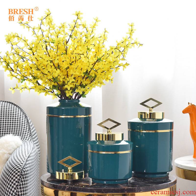 Light European - style key-2 luxury furnishing articles American ceramic vase sitting room TV ark, wine porch decorate household flower arrangement