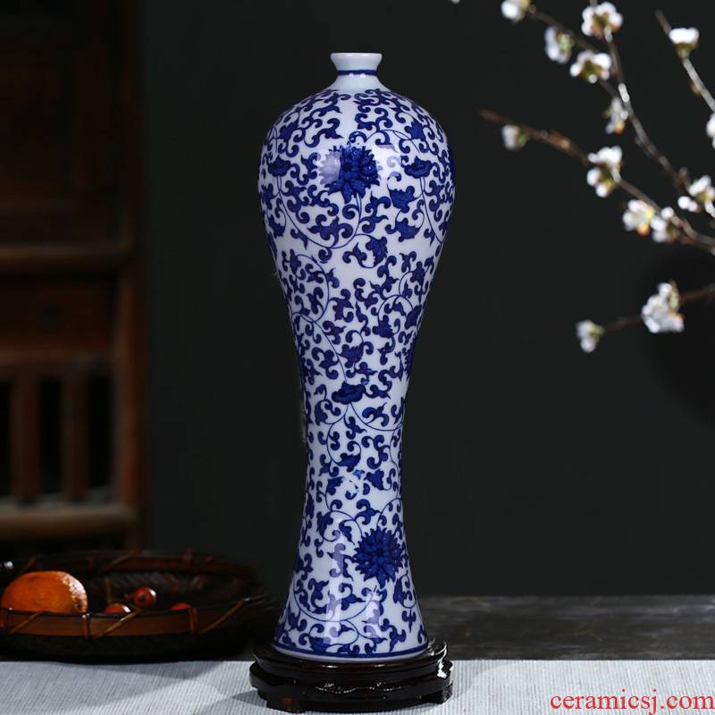 Jingdezhen blue and white porcelain vases, I and contracted decorative vase decoration ceramics handicraft furnishing articles in the living room