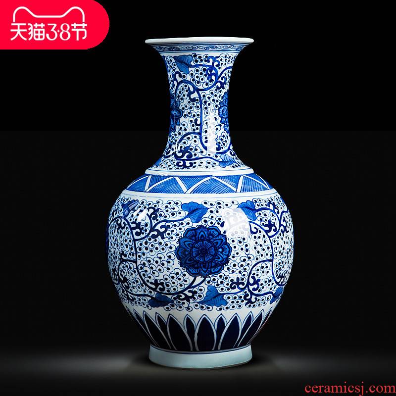 Jingdezhen ceramics hand - made porcelain bound lotus flower crafts home sitting room adornment ark, furnishing articles office