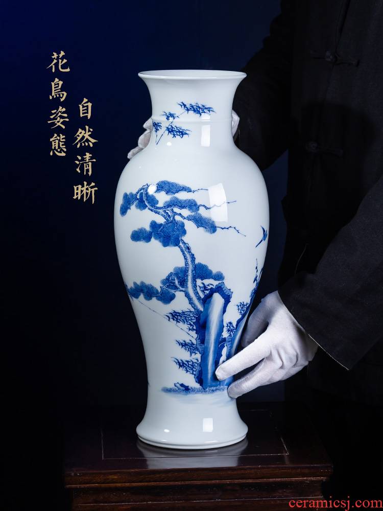 Jia lage jingdezhen blue and white porcelain vase YangShiQi Chinese style classic flower on the tail of the reign of emperor kangxi bottles and name