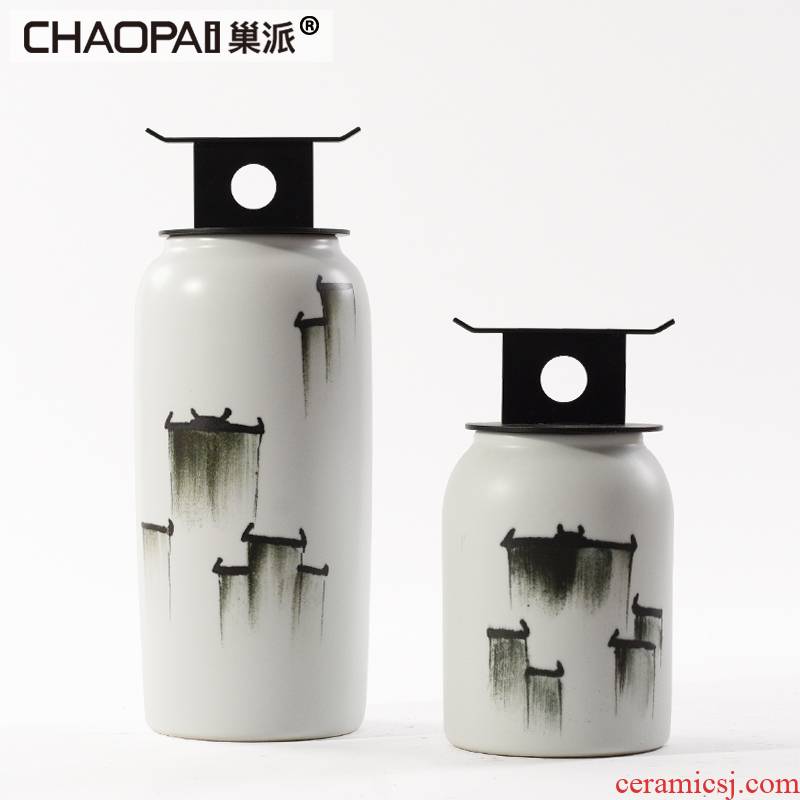 New Chinese style ceramic huai storage tank soft outfit handicraft example room feel porch ark adornment general bottle furnishing articles