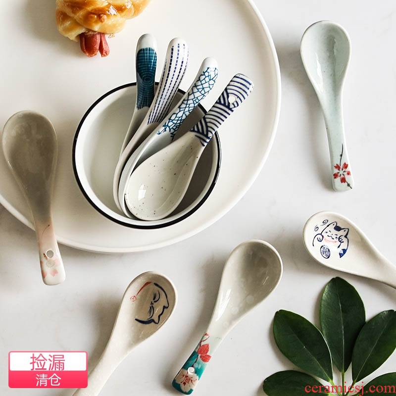 Element treasure to Japanese and wind restoring ancient ways tableware tableware ceramics glaze under domestic cup spoon, spoon, chopsticks rack