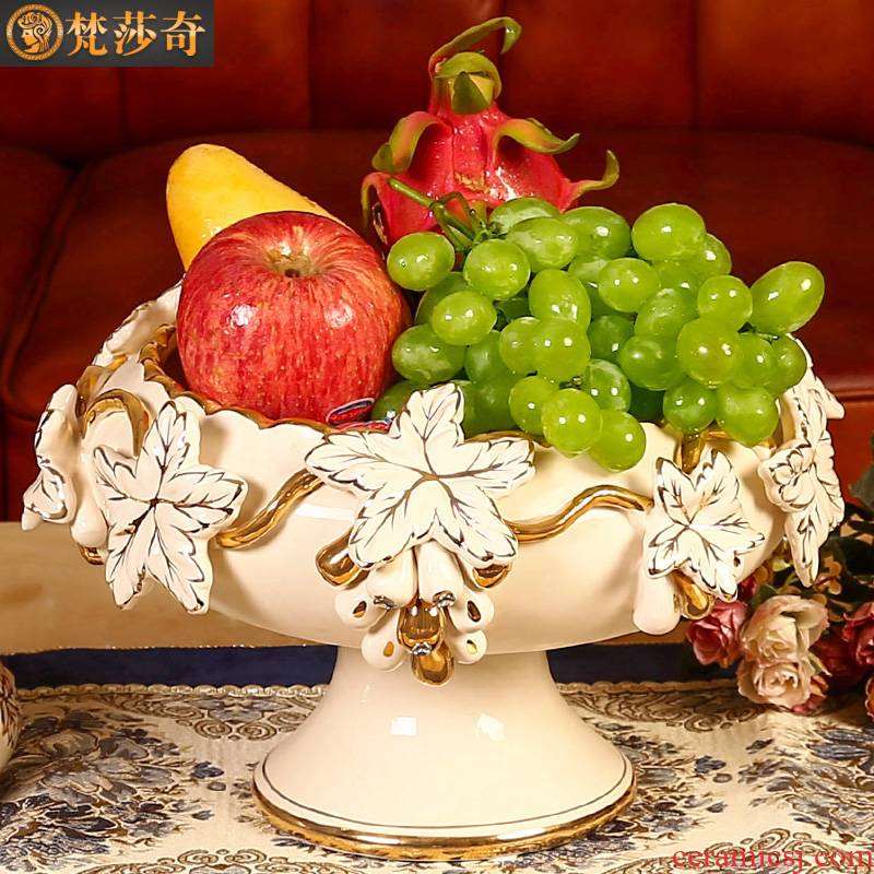 Ou compote sitting room key-2 luxury large household fruit bowl bowl wedding place high creative ceramic compote tea table