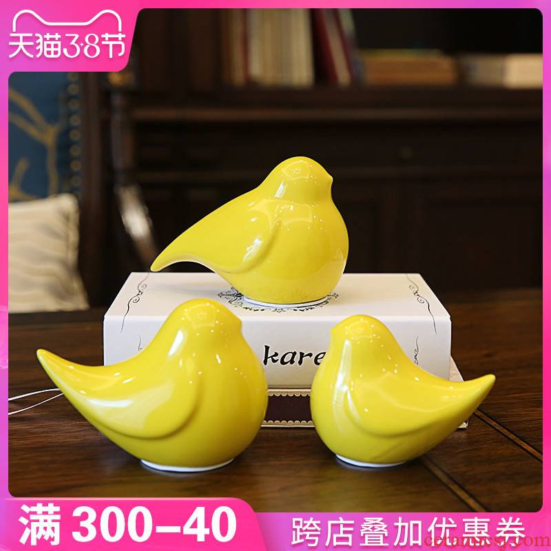 I and contracted the new Chinese style household ceramics, lovely bird furnishing articles example room sitting room TV cabinet study ornaments