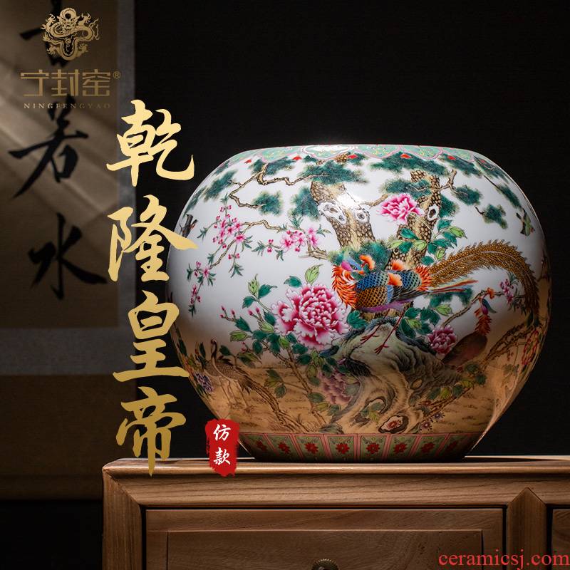 Ning hand - made antique vase seal up with jingdezhen ceramic bottle vase furnishing articles powder enamel grain washing sitting room