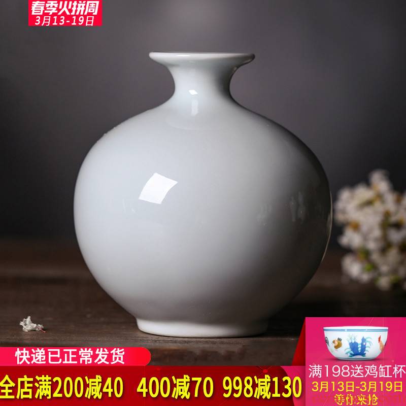 Jingdezhen ceramic pure white dry flower vases, flower arranging is I and contracted household adornment of new Chinese style table furnishing articles