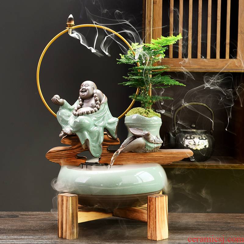 Water flower implement refers to asparagus indoor home desktop furnishing articles creative king Chinese wind hydroponic ceramic flower pot