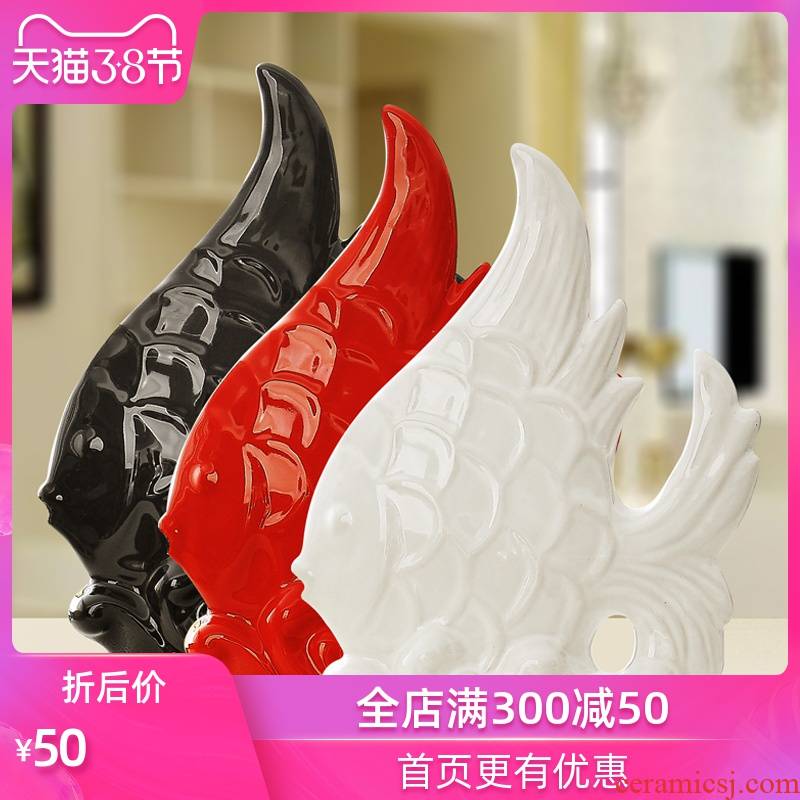 Household act the role ofing is tasted wedding gift ceramics handicraft sitting room adornment furnishing articles furnishing articles home decoration waves fish ceramics