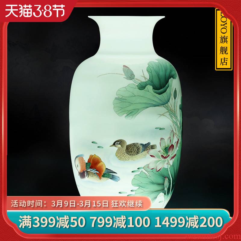 Jingdezhen hand - made famille rose porcelain vase flower arranging furnishing articles lotus pond clear interesting new Chinese style household, sitting room adornment
