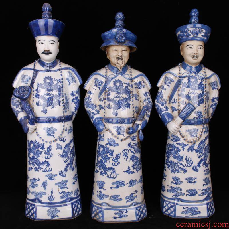 Imitation high three emperor in the qing dynasty blue and white hand character its porcelain antique antique old curio collection furnishing articles