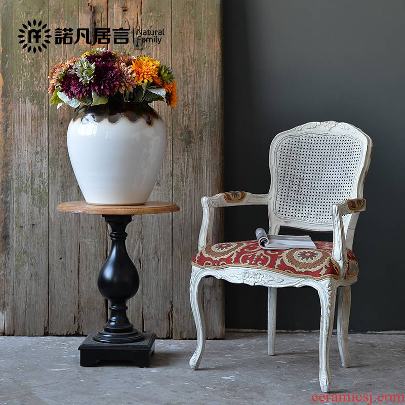 Mesa ceramic vase light key-2 luxury living room dry flower arranging flowers furnishing articles European rural creative and fresh white flower POTS decoration