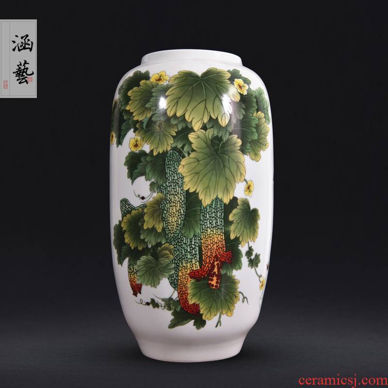 Jingdezhen ceramics powder enamel after idea gourd vases, new Chinese style furnishing articles flower arrangement sitting room decoration