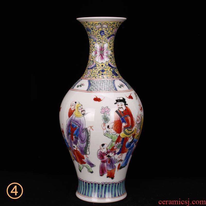 Jingdezhen imitation model of the reign of emperor kangxi enamel vase vintage Chinese style household furnishing articles antique antique collection
