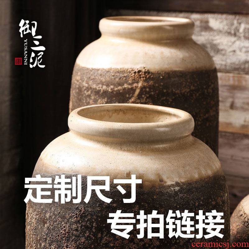 Jingdezhen manual coarse pottery custom of large vases, restoring ancient ways is I and contracted clay yard villa clubhouse sitting room