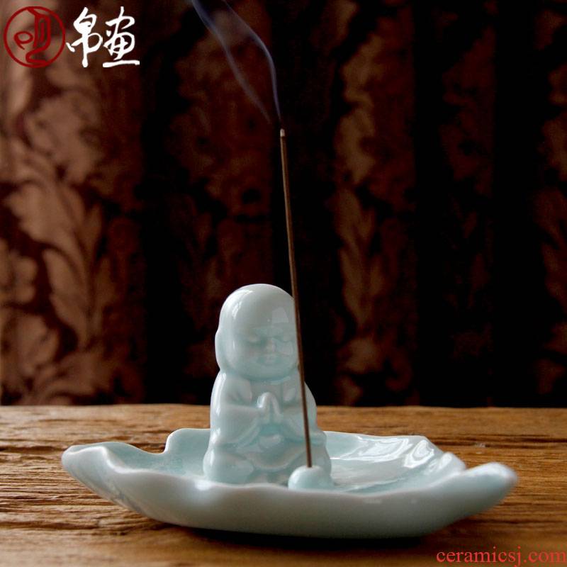 Incense inserted joss stick for zen Buddhism in the tea house furnishing articles ceramic and manual fragrant Incense leaves home decoration ideas