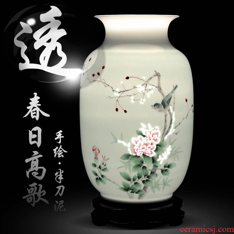 Jingdezhen ceramics hand - made thin knife clay flower arrangement sitting room adornment handicraft furnishing articles of Chinese style household gifts