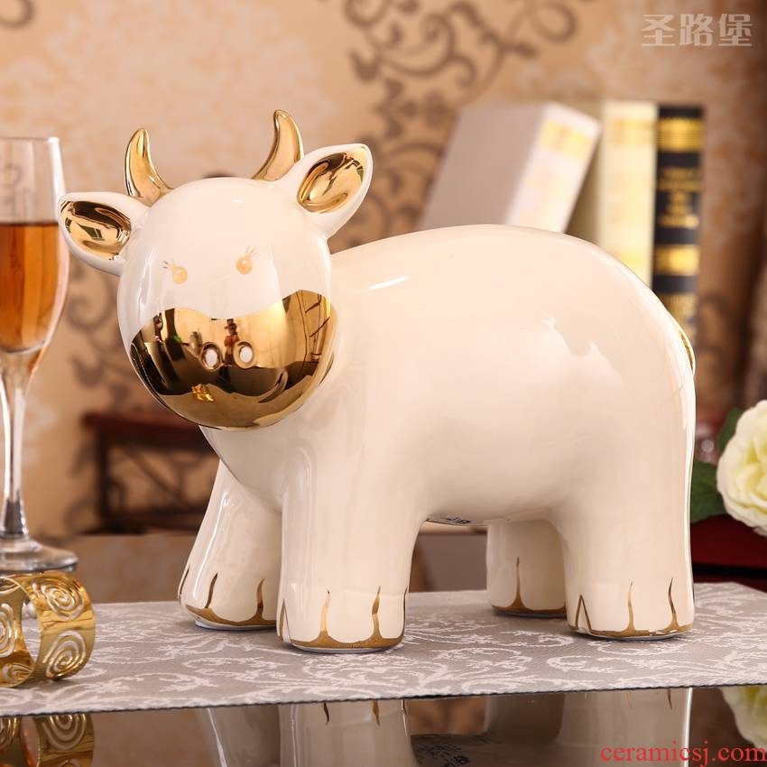 SAN road fort European ceramic furnishing articles furnishing articles children bedroom adornment zodiac cattle household adornment bag in the mail