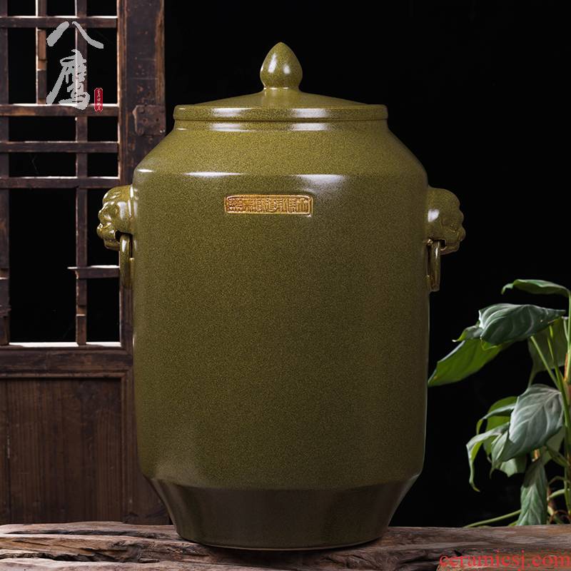 Jingdezhen ceramic jar home 50 kg 100 jins archaize mercifully it buried hoard seal wine