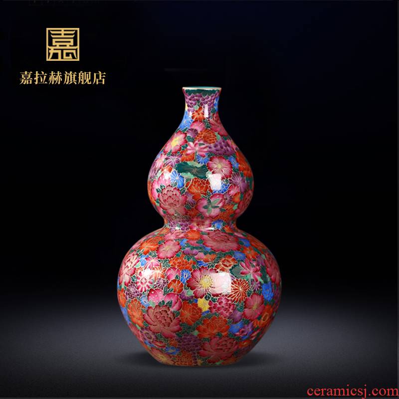 Jia lage jingdezhen ceramics imitation the qing qianlong wire inlay enamel see colour gourd vases, sitting room of Chinese style crafts